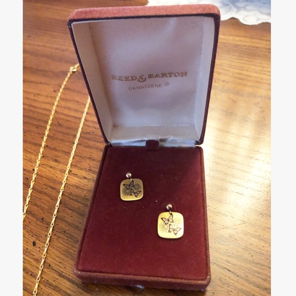 🦋RARE Vintage Reed & Barton Damascene Jewelry Set - Picture 4 of 6
